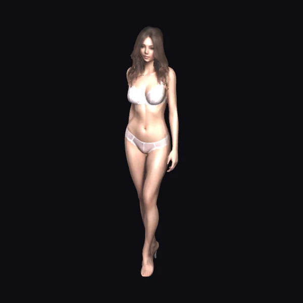 Woman in White Lingerie