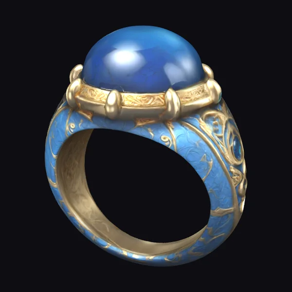 Blue Gemstone Gold Ring