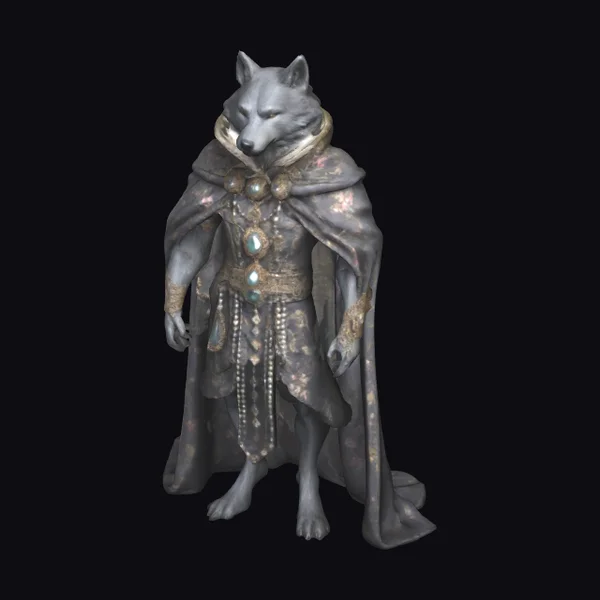 Anthropomorphic Dark Grey Wolf