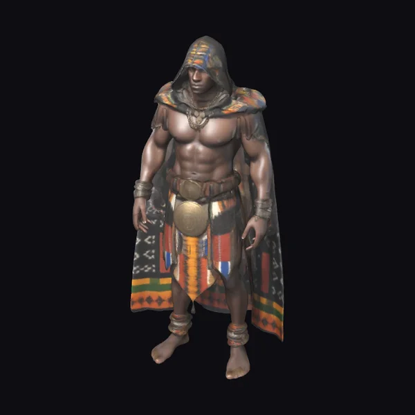 African Warrior with Cloak