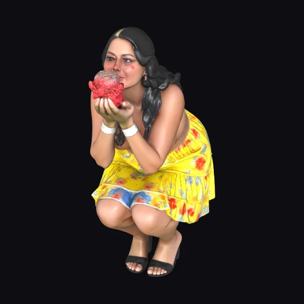 Woman with Red Flower