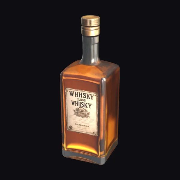 Square Whiskey Glass Bottle