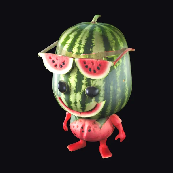 Anthropomorphic Watermelon Character