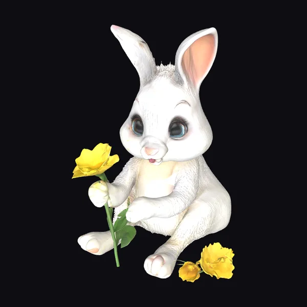 Cute White Baby Bunny