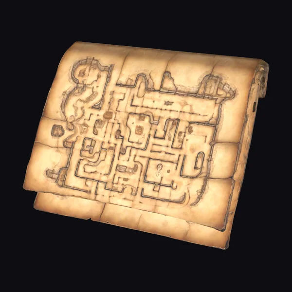 Ancient Parchment Dungeon Map