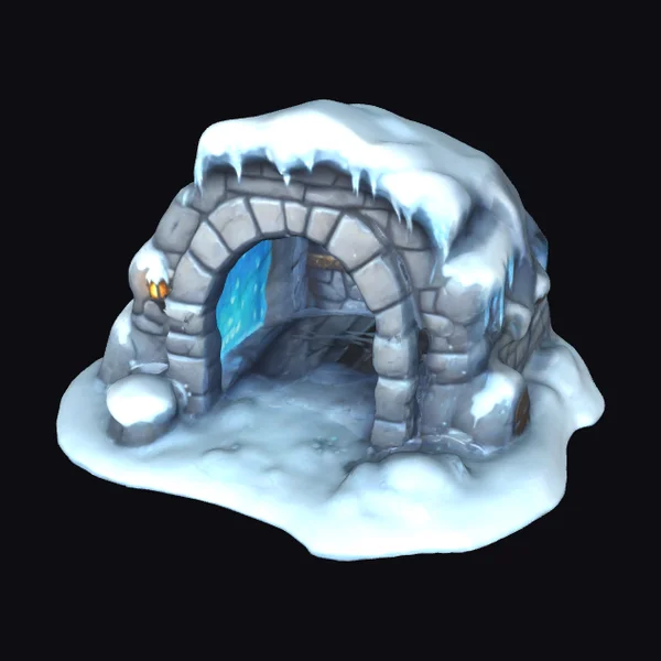 Snowy Stone Cave Entrance