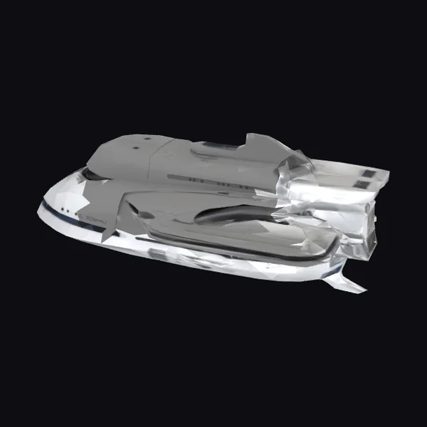 Sleek Silver Speedboat