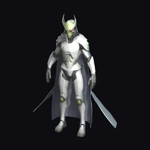 Alien Warrior in Silver