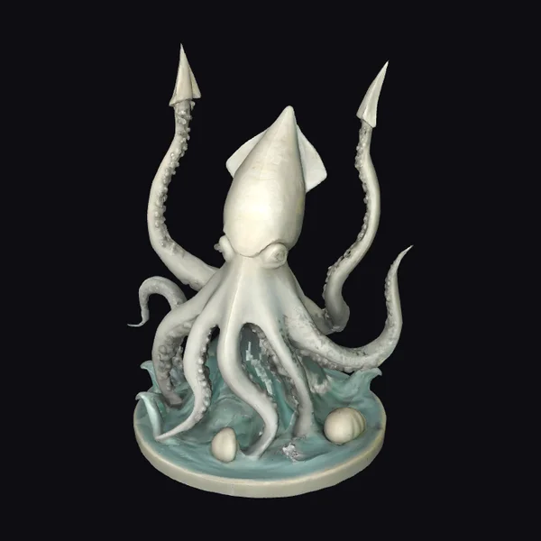 Albino Squid Figurine