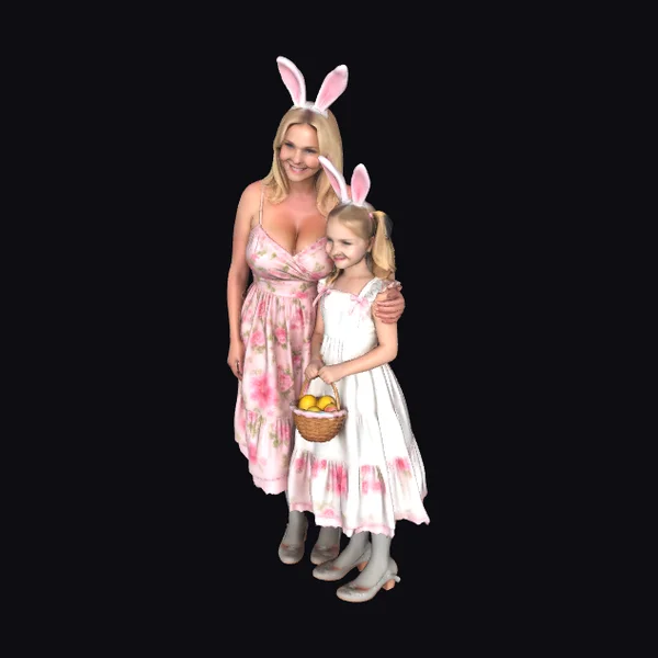 Easter Bunny Mother Daughter