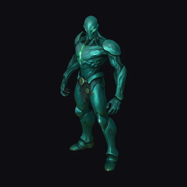 Cyber Emerald Humanoid Figure
