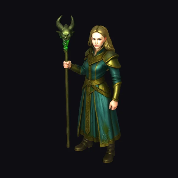Emerald Sorceress with Staff