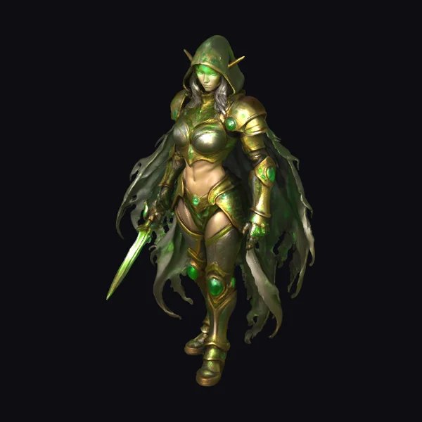 Emerald Elven Female Warrior