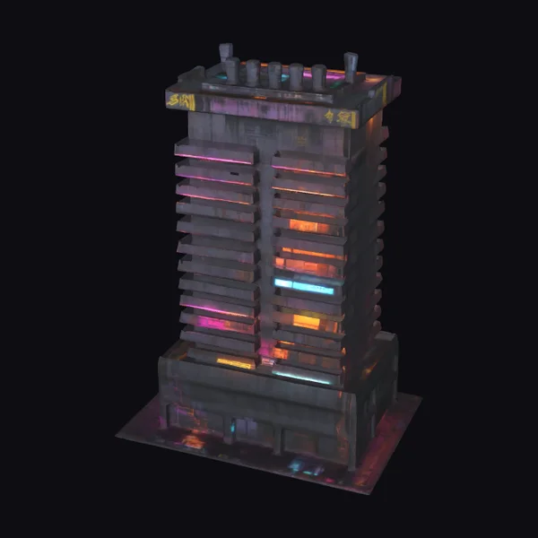 Cyberpunk Tower Block