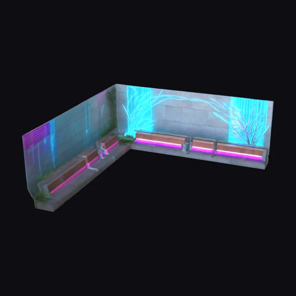 Cyberpunk Sidewalk Corner