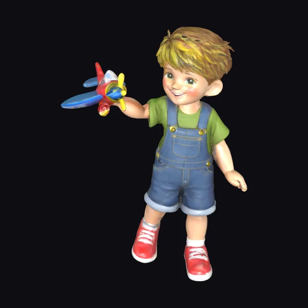 Boy with Toy Airplane