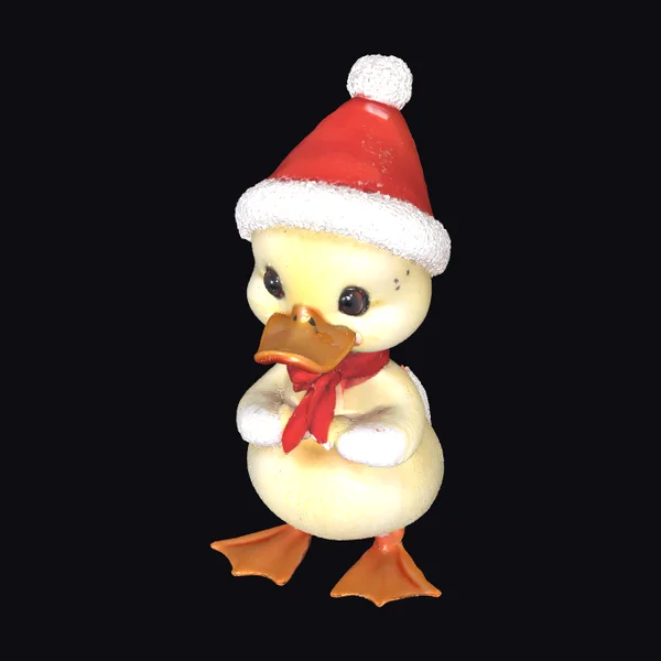 Christmas Duckling Figurine