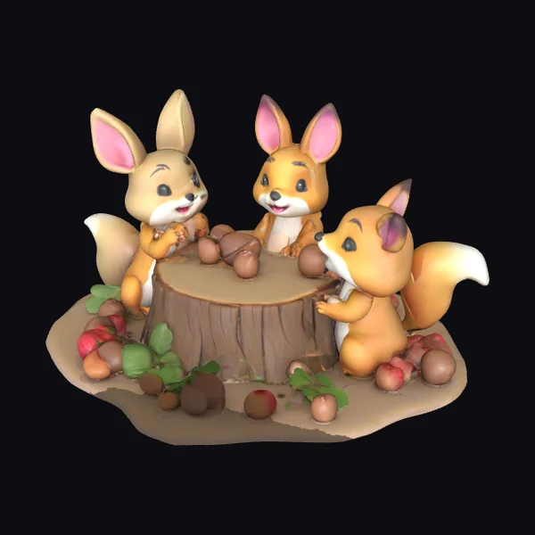 Woodland Creatures Table Scene