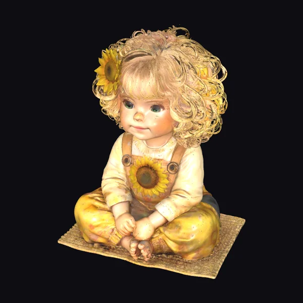 Little Girl with Sunflowers