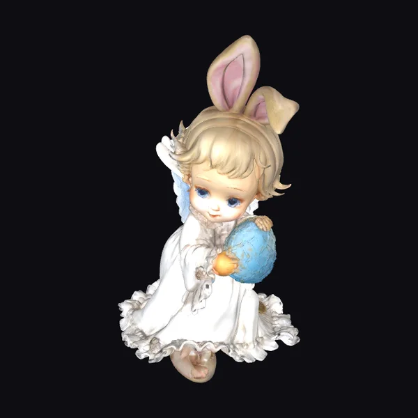 Easter Bunny Girl Figurine