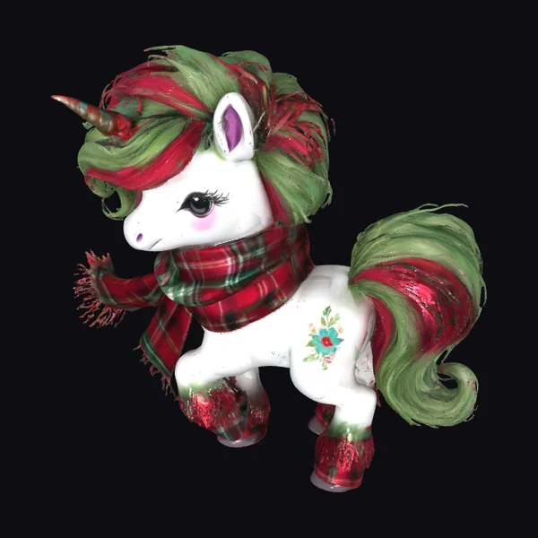 Unicorn with Red Green Mane