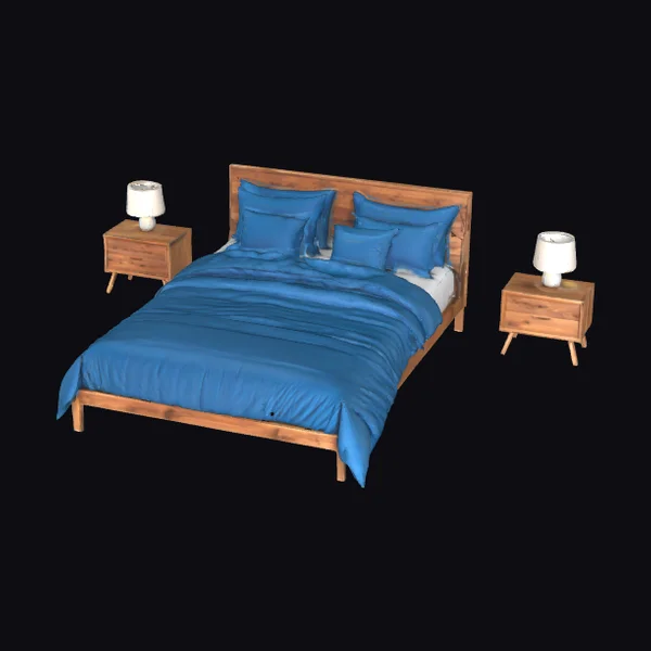 Cozy Wooden Bed Setup