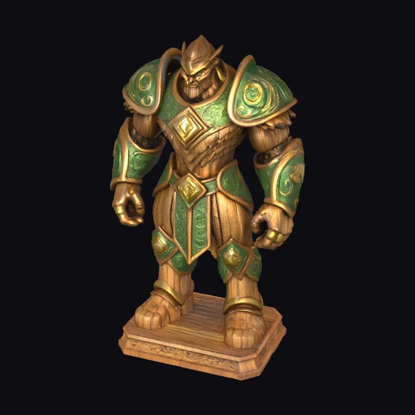 Wooden Golem Knight Statue