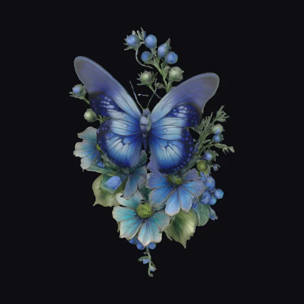 Blue Butterfly Floral Arrangement