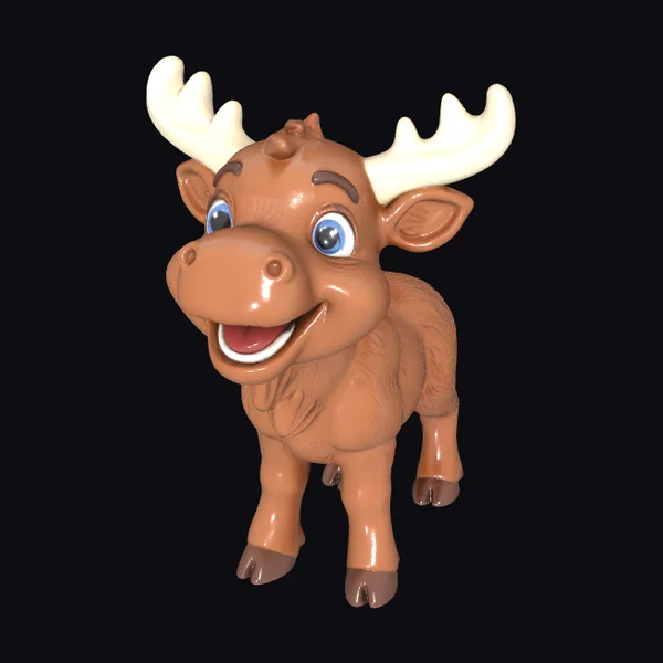 Brown Baby Moose Figurine