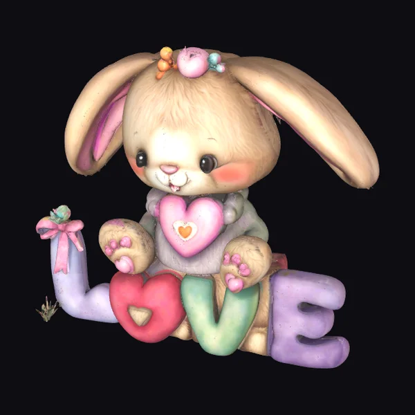 Cute Bunny with Hearts