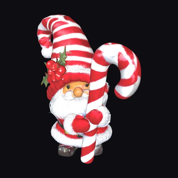 Santa with Candy Cane
