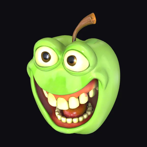 Smiling Green Apple Face