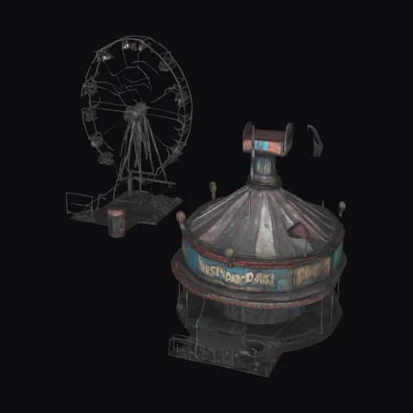 Abandoned Amusement Park Structures