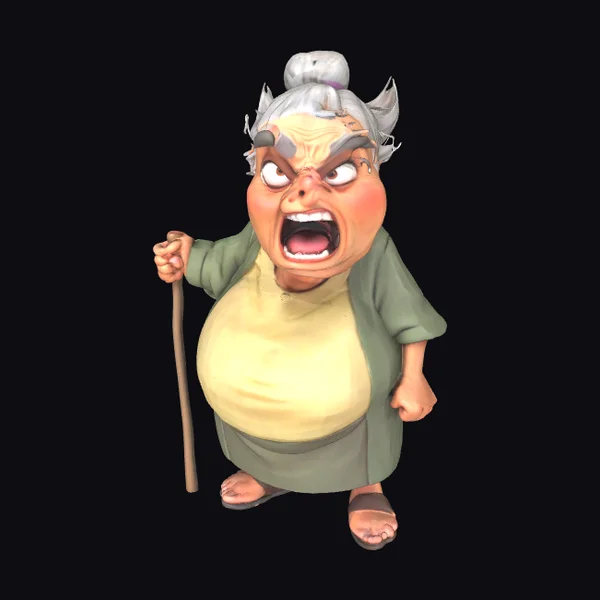 Angry Old Woman Character