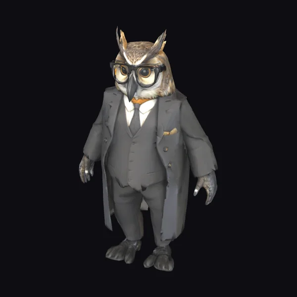 Anthropomorphic Owl Gentleman