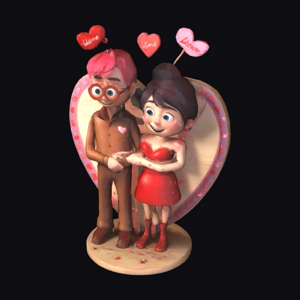 Valentine Lovers Heart Stand