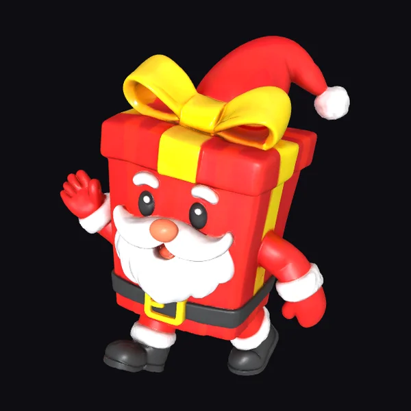 Santa Gift Box Character