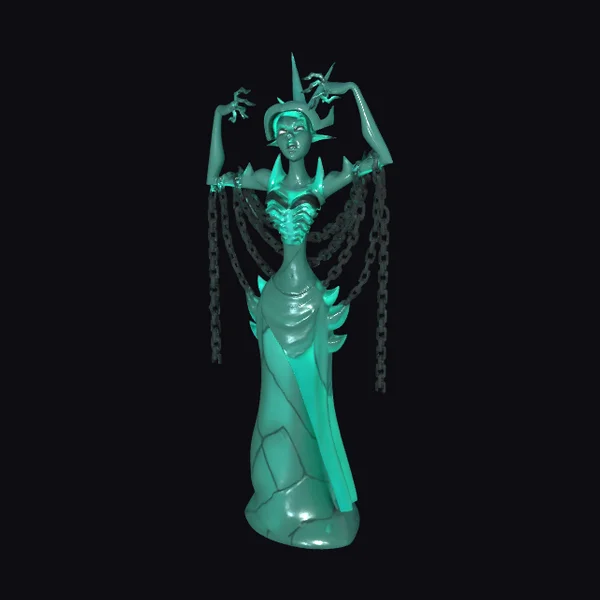 Emerald Spiked Female Figure