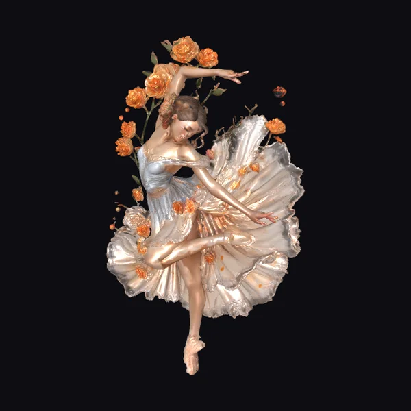 Dancer with Orange Roses