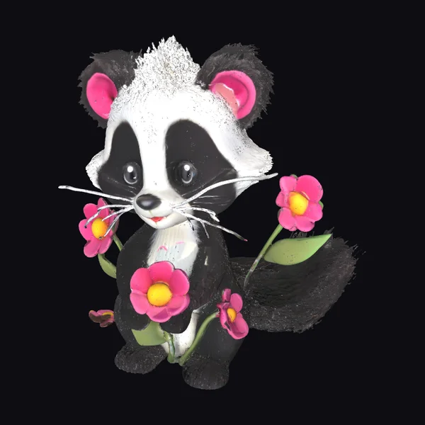Adorable Toy Skunk Figurine