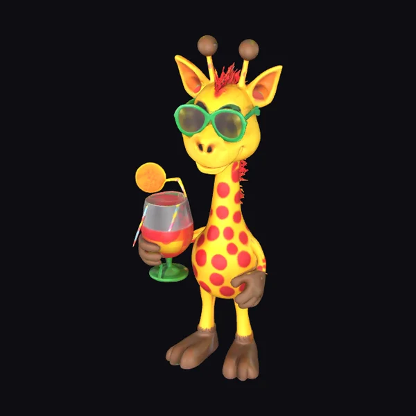 Cartoon Giraffe with Sunglasses