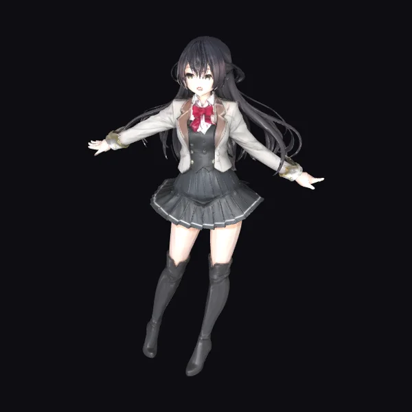 Anime Schoolgirl in Uniform