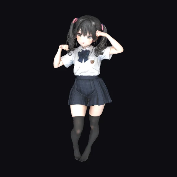 Schoolgirl in Uniform Pose