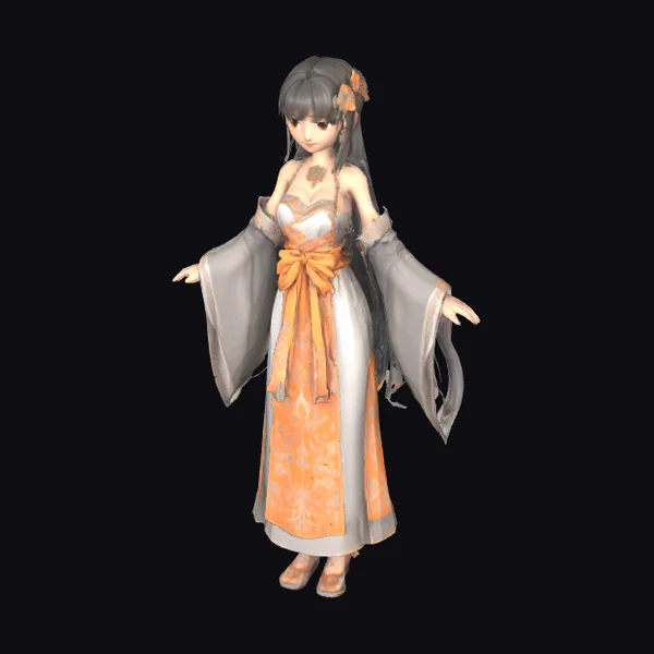 Anime Girl in Kimono