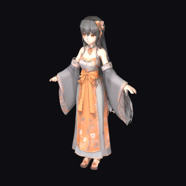 Anime Girl in Kimono