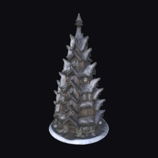 Metallic Pine Tree Sculpture