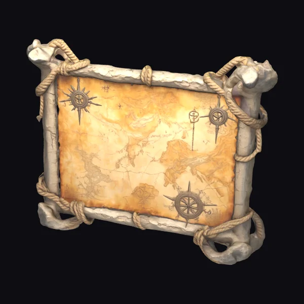 Ancient Suspended Map Canvas