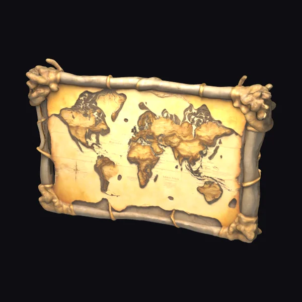 Ancient Parchment World Map