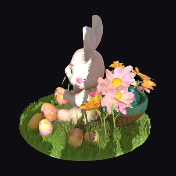 Easter Bunny with Flowers