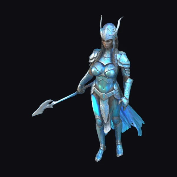 Azure Iridescent Warrior Woman